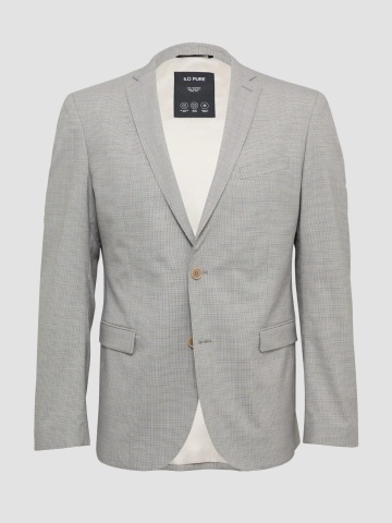 s.Oliver BLACK LABEL Sacou elegant barbati, croiala Slim fit, Gri deschis - Img 7