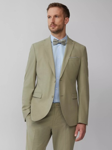 s.Oliver BLACK LABEL Sacou elegant barbati, Slim fit, Verde masliniu