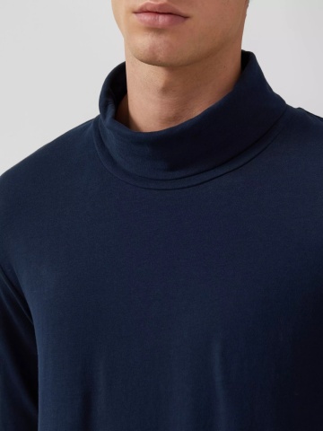 s.Oliver Bluza barbati, cu guler si croiala Regular Fit, Bleumarin inchis - Img 3