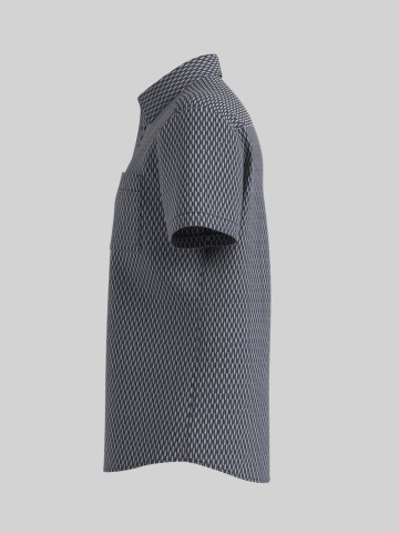s.Oliver Camasa elastica barbati cu maneca scurta, imprimeu abstract, Regular Fit, Bleumarin inchis - Img 4
