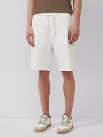 s.Oliver Pantaloni scurti, barbati, Detroit, cu aspect texturat, Relaxed fit, Alb