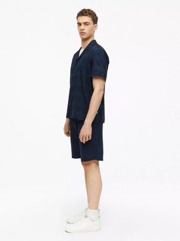 s.Oliver Pantaloni scurti barbati, din bumbac, Relaxed fit, Straight leg, Detroit, Bleumarin inchis - Img 6