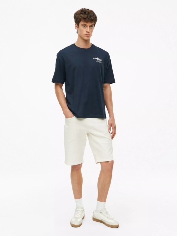 s.Oliver Pantaloni scurti de blug barbati, cu talie medie, Regular fit, Alb - Img 7