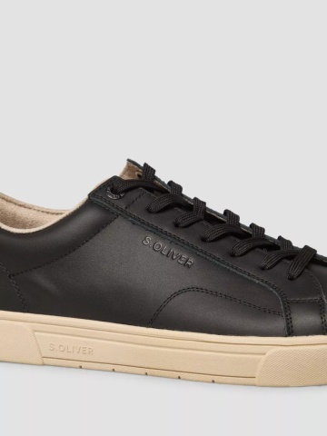 s.Oliver Sneakers barbati, casual din piele naturala, Negru - Img 2