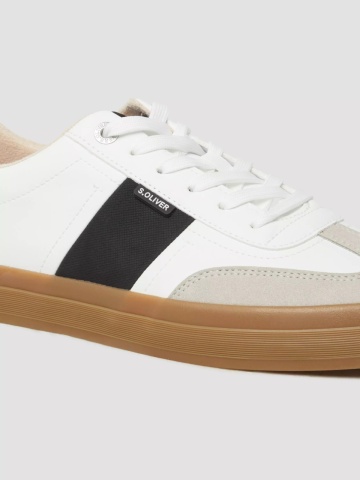s.Oliver Sneakers barbati, cu detalii, in dungi, Alb - Img 2