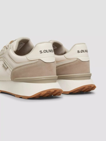 s.Oliver Sneakers casual barbati cu siret, Bej - Img 3