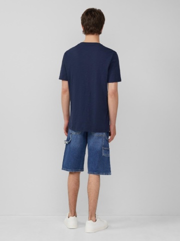 s.Oliver Tricou barbati cu decolteu la baza gatului, Regular Fit din bumbac, Bleumarin - Img 5