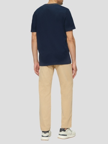s.Oliver Tricou barbati cu imprimeu text Unleash your inner drive, croiala Regular Fit, Bleumarin inchis - Img 3