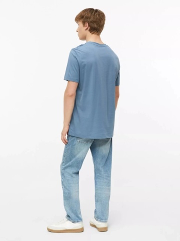 s.Oliver Tricou barbati, din bumbac, la baza gatului, Regular fit, Albastru - Img 6