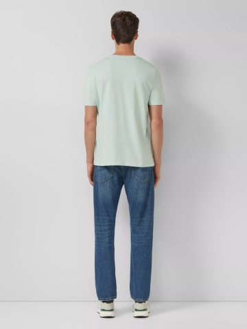 s.Oliver Tricou barbati din bumbac, Regular fit, Verde deschis - Img 5