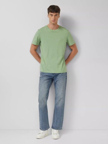 s.Oliver Tricou barbati din bumbac, Regular fit, Verde - Img 4