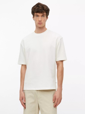 s.Oliver Tricou barbati la baza gatului din bumbac, Regular fit, Alb