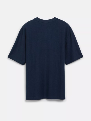 s.Oliver Tricou barbati, la baza gatului, din bumbac, Relaxed Fit, Bleumarin inchis - Img 2