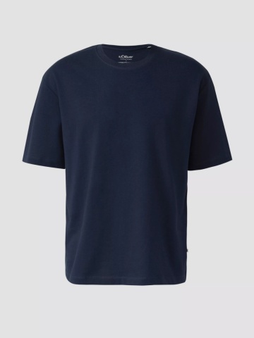 s.Oliver Tricou barbati la baza gatului, din jerseu gros de bumbac, Modern fit, Bleumarin inchis - Img 6