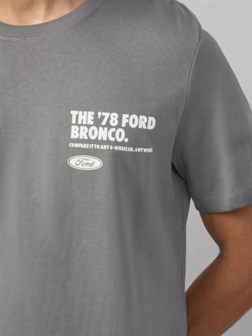 s.Oliver Tricou barbati la baza gatului, Regular fit, cu imprimeu Ford®, Gri inchis - Img 3