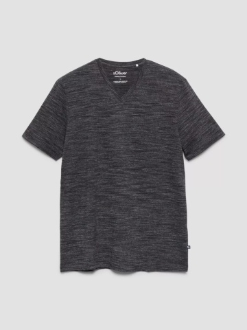 s.Oliver Tricou cu anchior, barbati, din amestec de bumbac, Regular fit, Negru - Img 6