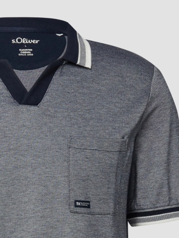 s.Oliver Tricou polo barbati cu anchior din bumbac piqué, Regular fit, Bleumarin inchis - Img 7