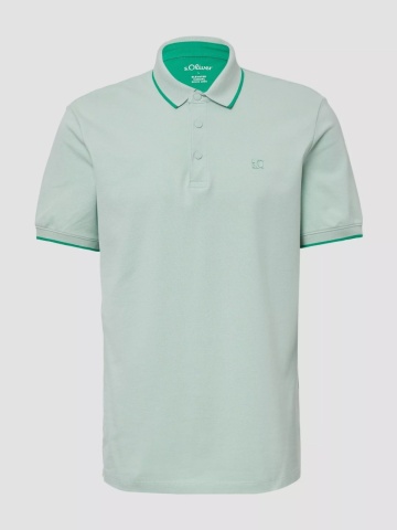 s.Oliver Tricou polo barbati cu detalii contrastante, Verde menta - Img 8