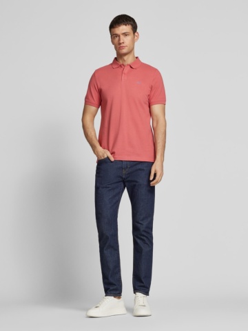 s.Oliver Tricou polo barbati, din 100% bumbac, cu logo, Roz - Img 4