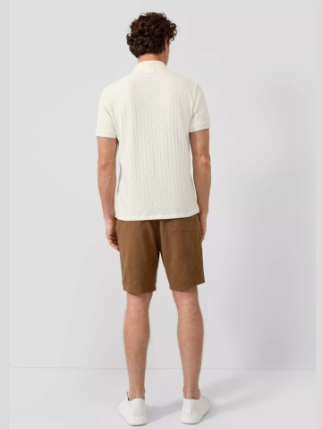 s.Oliver Tricou polo barbati din amestec de bumbac, Regular fit, Crem - Img 5