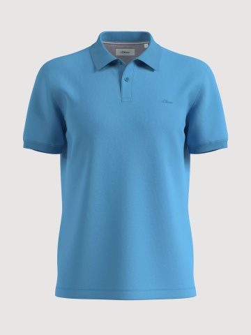 s.Oliver Tricou polo barbati, din piqué de bumbac, Albastru deschis