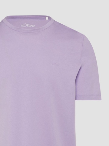 Tricou barbati din bumbac cu decolteu la baza gatului, logo, Lila - Img 7
