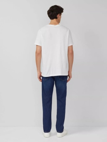 Blugi barbati Mauro cu talie medie, croiala Regular Fit, Tapered Leg, Albastru inchis - Img 2