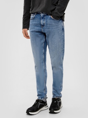 Blugi barbati Shawn, cu talie medie, Regular fit, Tapered Leg, Albastru deschis - Img 1