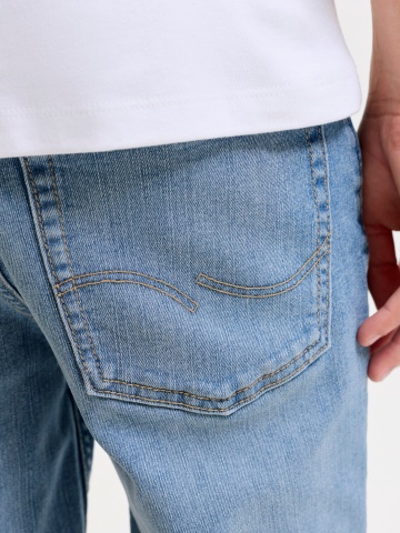 Jack & Jones Blugi baieti, CLARK, cu talie joasa si croiala Regular fit, Albastru deschis - Img 4