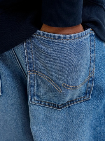 Jack & Jones Blugi baieti, DAVE, cu talie inalta si croiala Baggy Fit, Albastru inchis - Img 4