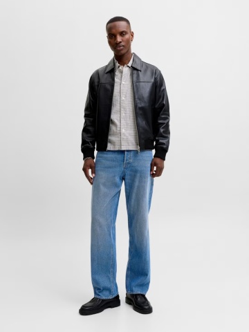 Jack & Jones Blugi barbati ALEX, cu talie inalta si croiala Baggy fit, Albastru - Img 5