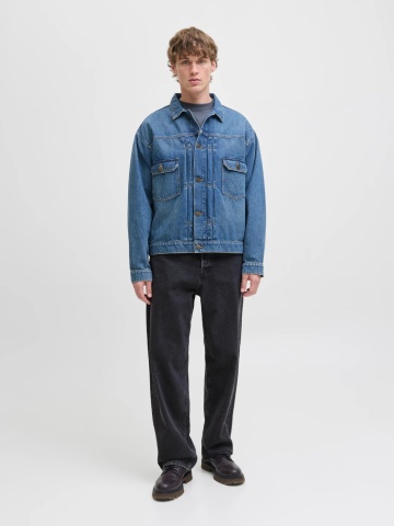 Jack & Jones Blugi barbati ALEX, cu talie inalta si croiala Dreapta, Negru - Img 5