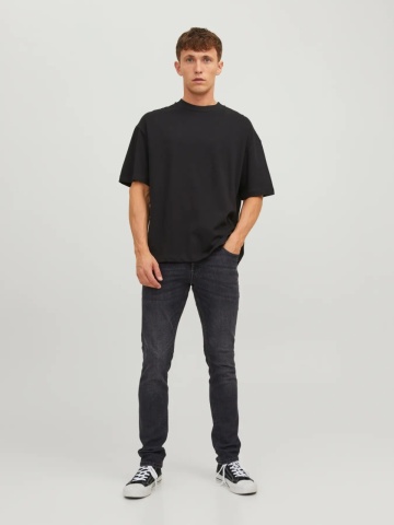 Jack & Jones Blugi barbati GLENN, cu talie joasa si croiala Slim fit, Negru - Img 6