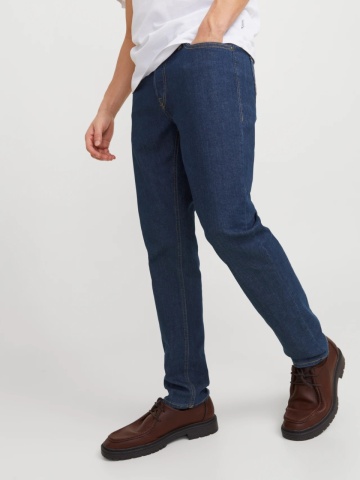 Jack & Jones Blugi barbati GLENN, talie joasa, croiala Slim fit, Albastru inchis - Img 5
