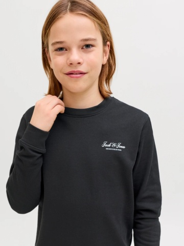 Jack & Jones Bluza baieti, Relaxed fit, cu decolteu la baza gatului, Negru - Img 4