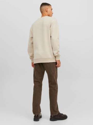 Jack & Jones Bluza barbati, simpla cu decolteu la baza gatului, Bej - Img 7