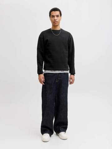 Jack & Jones Bluza barbati, simpla cu decolteu la baza gatului, Negru - Img 6