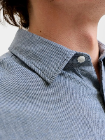 Jack & Jones Camasa barbati, din bumbac, Regular Fit, JJEFIELD, Gri inchis - Img 3