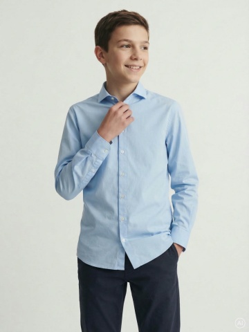 Jack & Jones Camasa cu maneca lunga, baieti, AXEL, Regular Fit, Albastru - Img 2