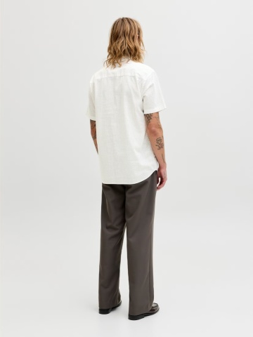 Jack & Jones Camasa de vara barbati, din amestec de in, Regular fit, Alb - Img 2