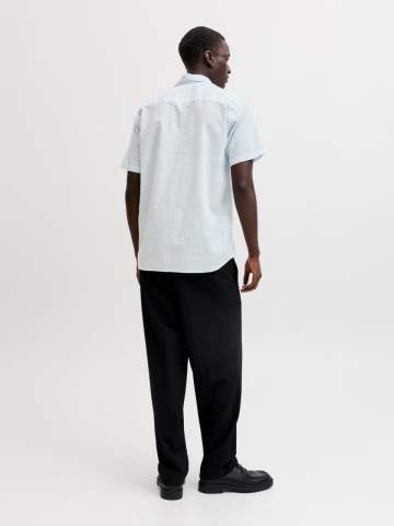 Jack & Jones Camasa de vara barbati, din amestec de in, Regular fit, Albastru deschis - Img 2