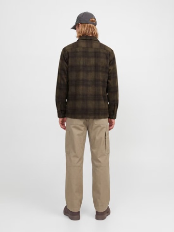 Jack & Jones Camasa in carouri, barbati, Relaxed fit, JJESOHO, Verde inchis - Img 2