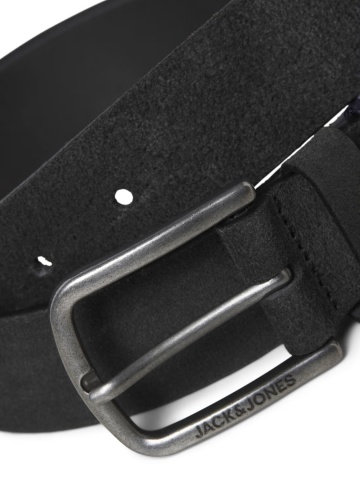 Jack & Jones Curea barbati, din piele intoarsa de vaca, catarama cu stift, Negru - Img 2