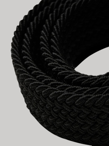 Jack & Jones Curea impletita, barbati, catarama cu stift, Negru - Img 5