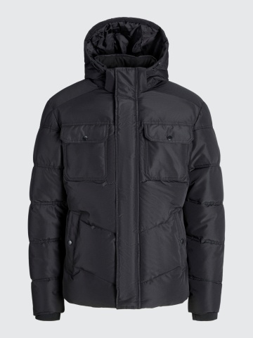Jack & Jones Geaca barbati, MORGAN PUFFER, cu gluga detasabila, Negru - Img 8