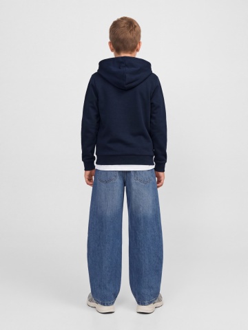 Jack & Jones Hanorac baieti, Regular Fit, fara buzunare, cu imprimeu cu logo, JJCOLLEGEY, Bleumarin inchis - Img 4