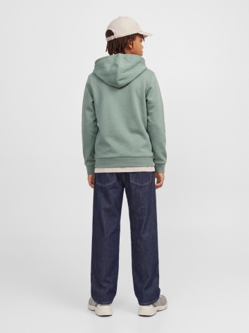 Jack & Jones Hanorac baieti, Regular Fit, fara buzunare, cu imprimeu cu logo, JJCOLLEGEY, Verde - Img 4