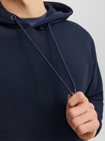 Jack & Jones Hanorac barbati, cu buzunar tip marsupiu, Relaxed Fit, JJEBRADLEY, Bleumarin inchis - Img 3