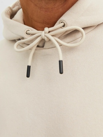Jack & Jones Hanorac barbati, cu buzunar tip marsupiu, Relaxed Fit, JJEBRADLEY, Bej - Img 3