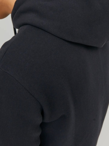 Jack & Jones Hanorac barbati fara fermoar, imprimeu cu logo, Negru - Img 5